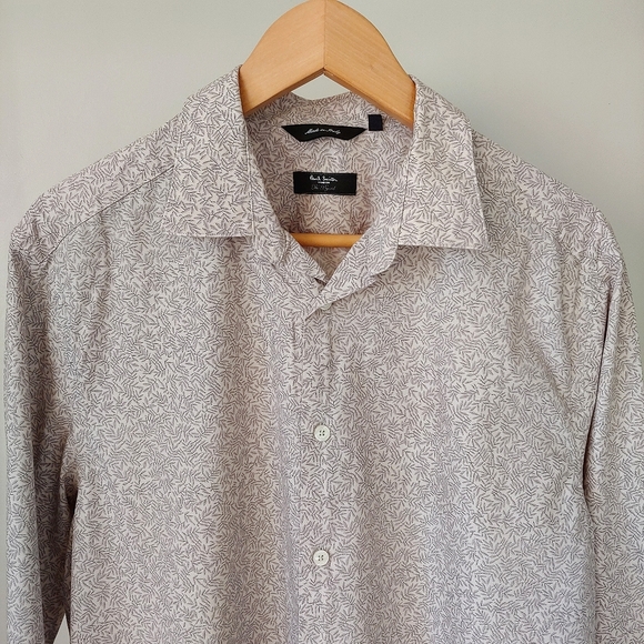 Paul Smith London Button Down Dress Shirt Size 16 1/2 Byard Trim Fit - Picture 2 of 16